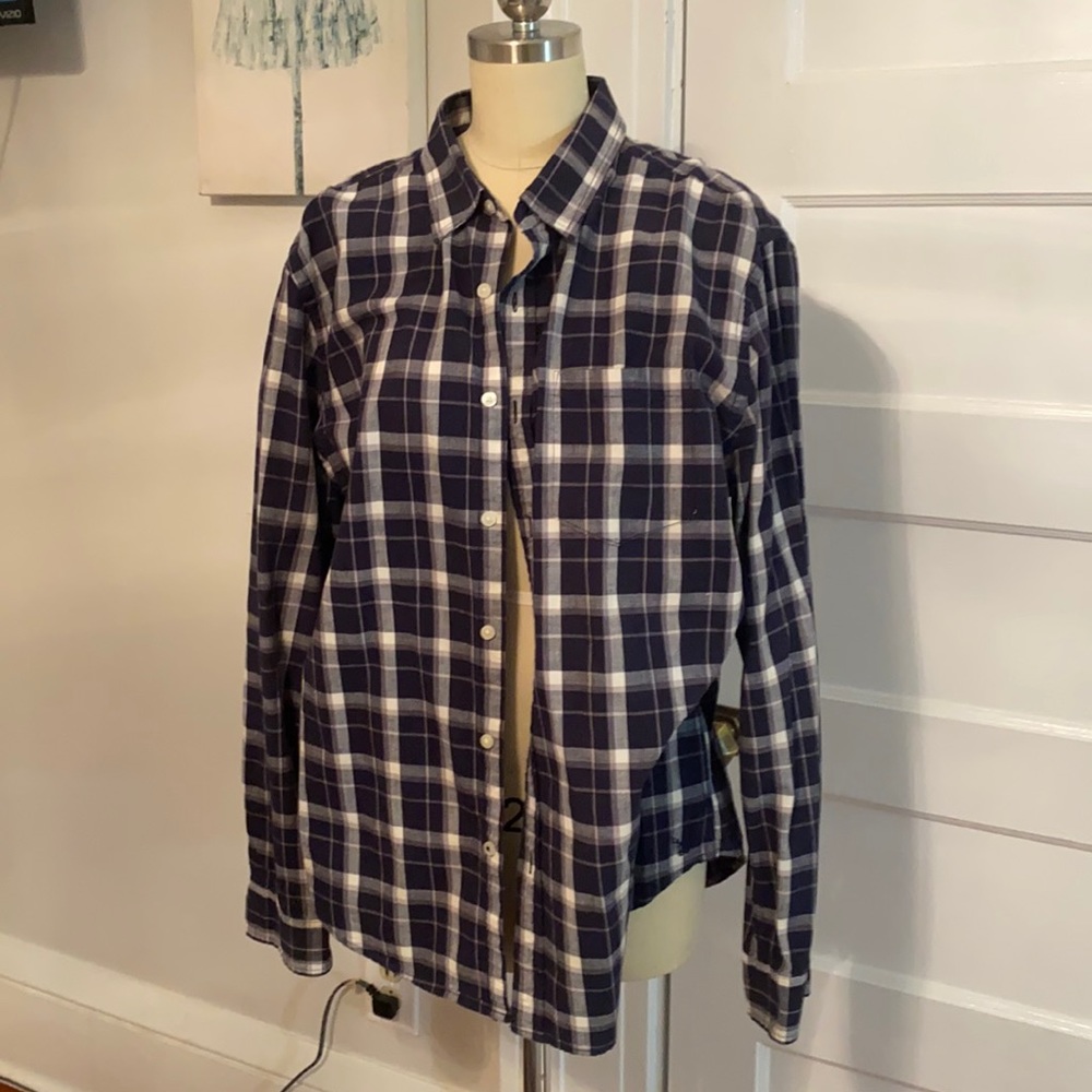 Men’s Prep Fit button down shirt in blue plaid